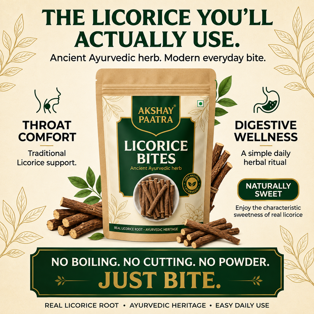 Licorice Bites (Mulethi) – Ancient Ayurvedic Herb